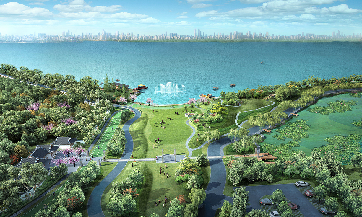 ©EDSA | Wuhan East Lake Greenway | Park and Fountain