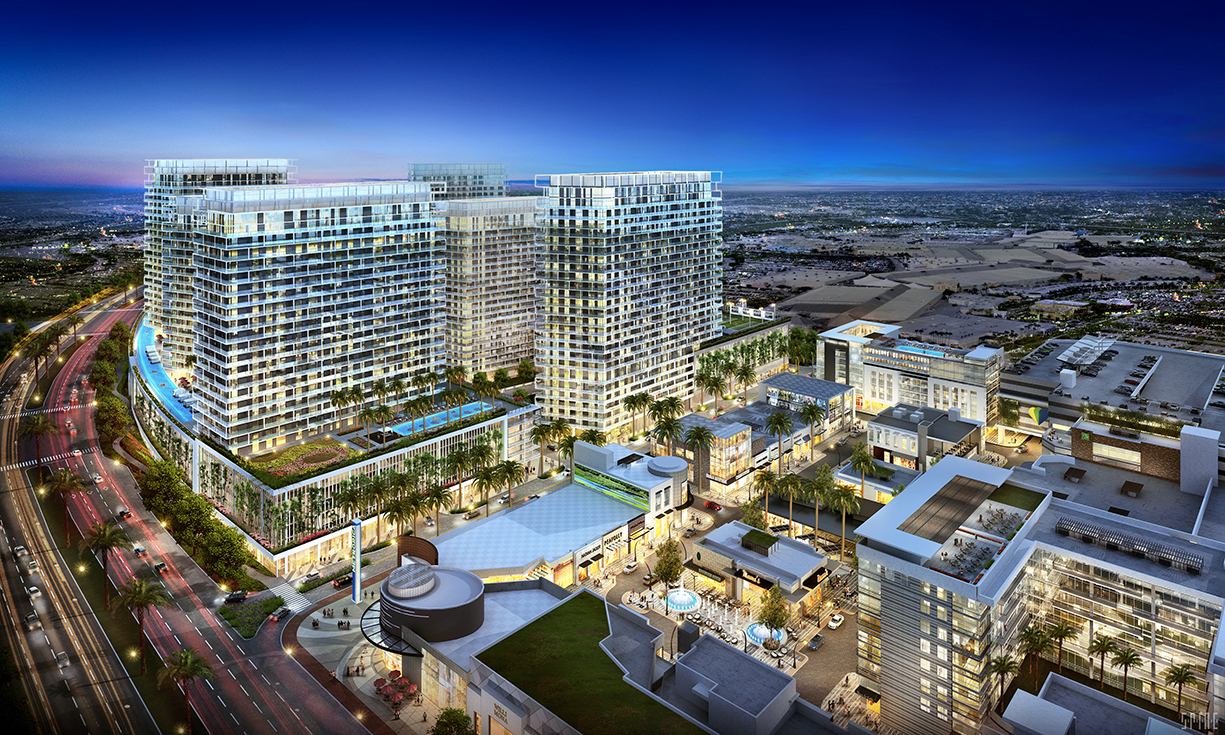 ©EDSA | Metropica | Aerial views of the development at night