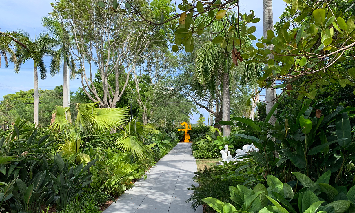 ©EDSA | Norton Museum of Art | Path, Palm Trees and Orange Sculpture